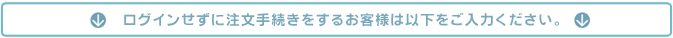 ログインせずに注文手続きをするお客様は以下をご入力ください。